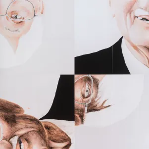 Eine vierteilige Collage von Habermas. 