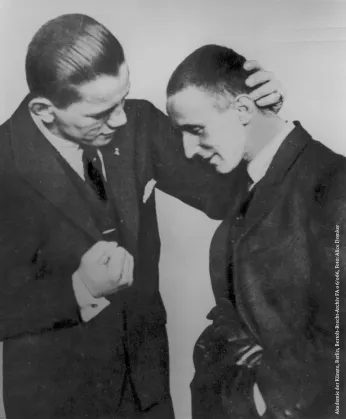 Bertolt Brecht und der Boxer Paul Samson-Körner, 1928, Foto: Alice Domker